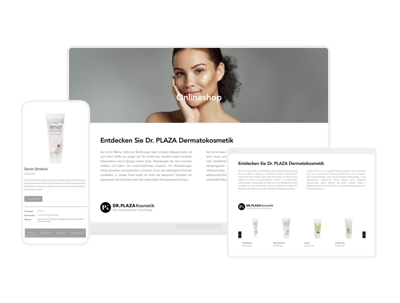 PLAZA Webshop für Pflegeprodukte